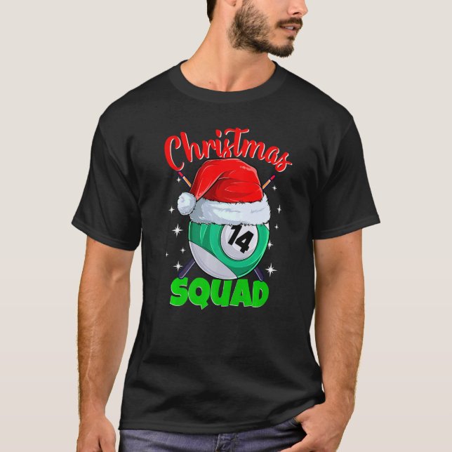 Camiseta Billiards 14 Ball Navidades Squad Pool Balls Billi (Anverso)