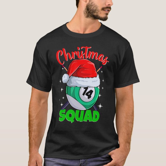 Camiseta Billiards 14 Ball Navidades Squad Pool Balls Billi (Anverso)