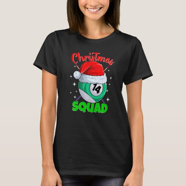 Camiseta Billiards 14 Ball Navidades Squad Pool Balls Billi (Anverso)