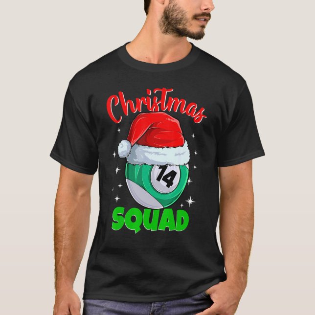 Camiseta Billiards 14 Ball Navidades Squad Pool Balls Billi (Anverso)