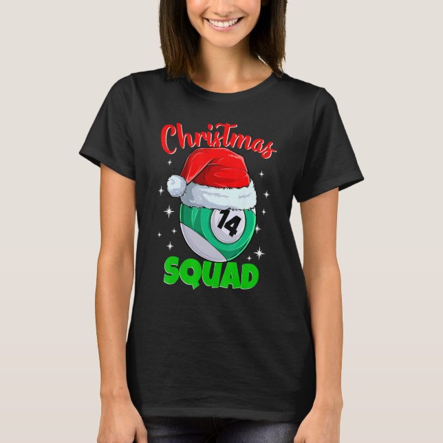 Camiseta Billiards 14 Ball Navidades Squad Pool Balls Billi (Anverso)