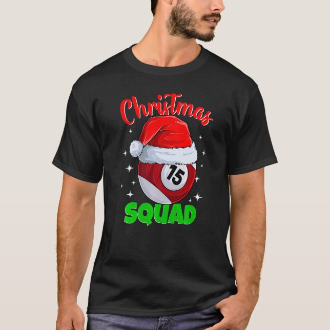 Camiseta Billiards 15 Ball Navidades Squad Pool Balls Billi (Anverso)