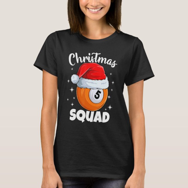 Camiseta Billiards 5 Ball Christmas Squad Pool Balls Billia (Anverso)