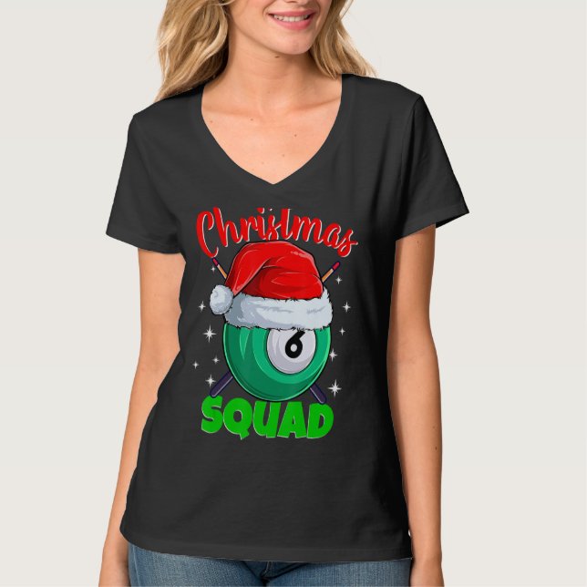 Camiseta Billiards 6 Ball Navidades Squad Pool Balls Billia (Anverso)