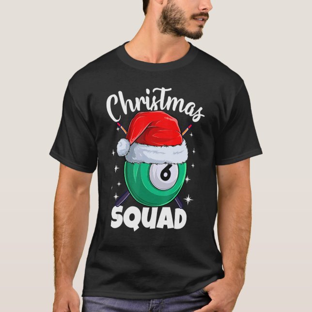 Camiseta Billiards 6 Ball Navidades Squad Pool Balls Billia (Anverso)