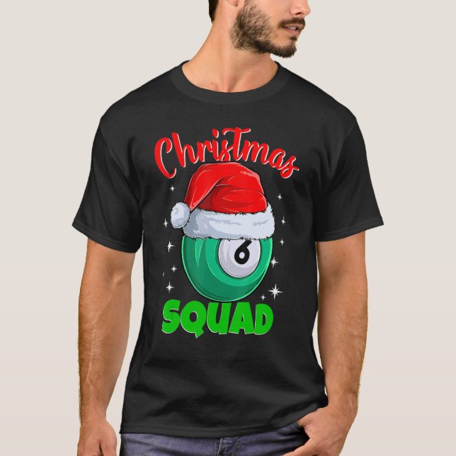 Camiseta Billiards 6 Ball Navidades Squad Pool Balls Billia (Anverso)