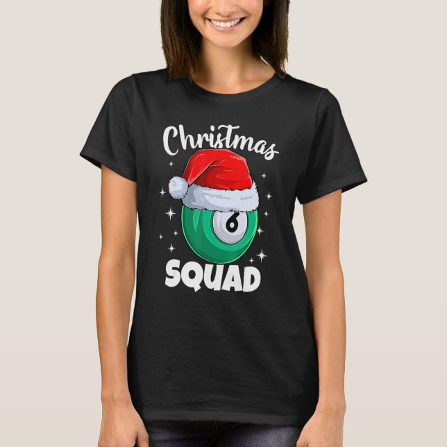 Camiseta Billiards 6 Ball Navidades Squad Pool Balls Billia (Anverso)