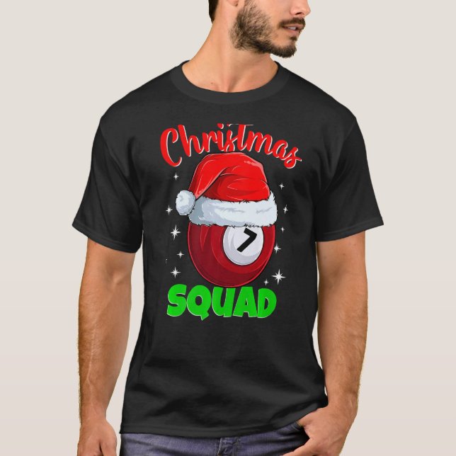 Camiseta Billiards 7 Ball Christmas Squad Pool Balls Billia (Anverso)