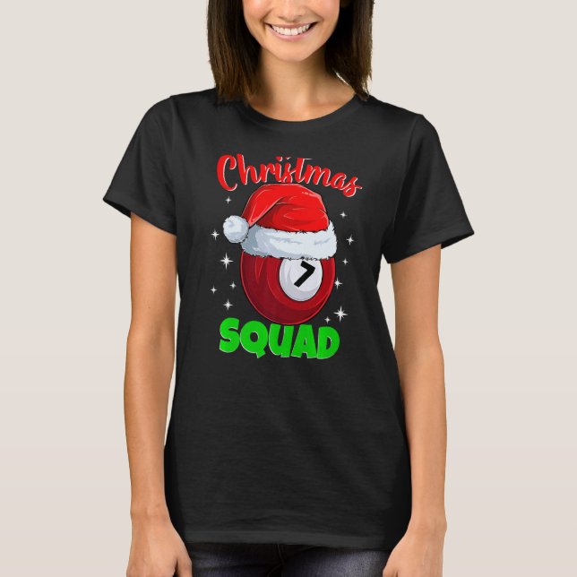 Camiseta Billiards 7 Ball Christmas Squad Pool Balls Billia (Anverso)