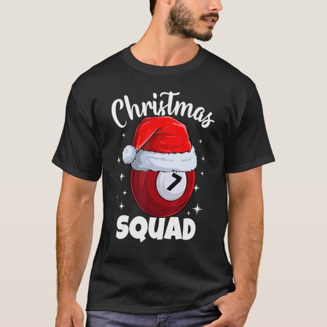 Camiseta Billiards 7 Ball Navidades Squad Pool Balls Billia (Anverso)