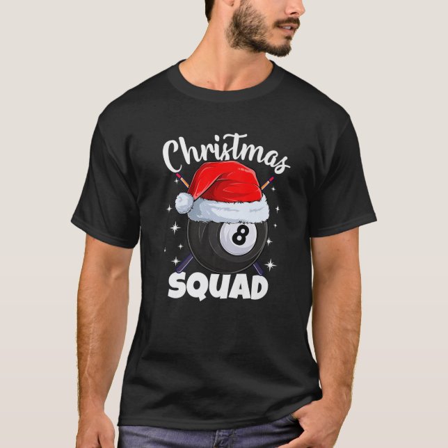 Camiseta Billiards 8 Ball Navidades Squad Pool Balls Billia (Anverso)