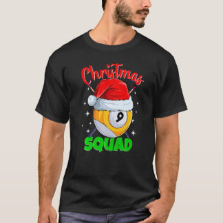 Camiseta Billiards 9 Ball Christmas Squad Pool Balls Billia