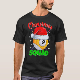 Camiseta Billiards 9 Ball Navidades Squad Pool Balls Billia