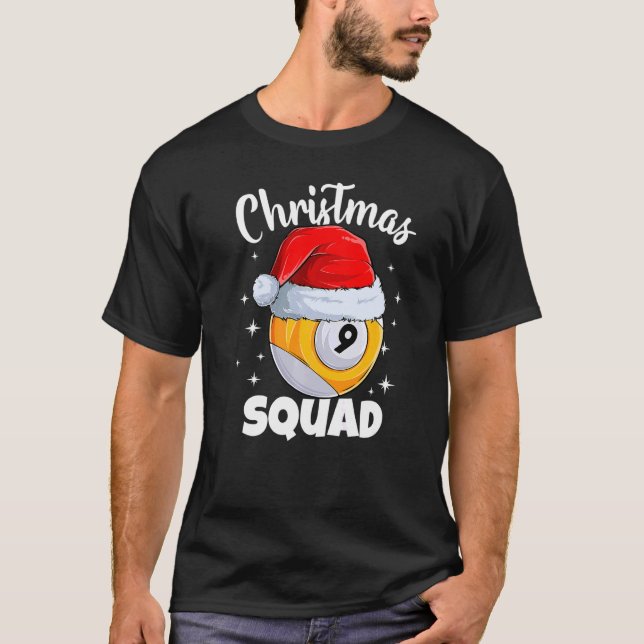 Camiseta Billiards 9 Ball Navidades Squad Pool Balls Billia (Anverso)
