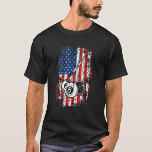 Camiseta Billiards American Flag Cue Pool Balls Billiard Pl