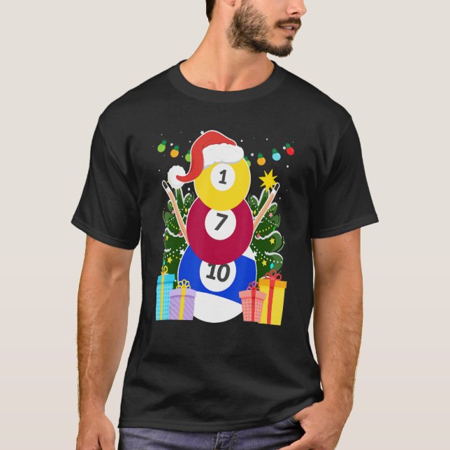 Camiseta Billiards ball billar snowman billar Billia (Anverso)