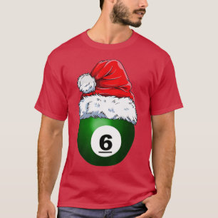 Camiseta Billiards Ball Santa Hat Funny Sport Xma