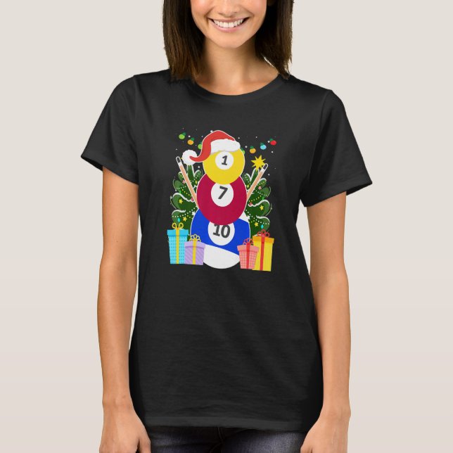Camiseta Billiards balls billiards snowman billiards Billia (Anverso)