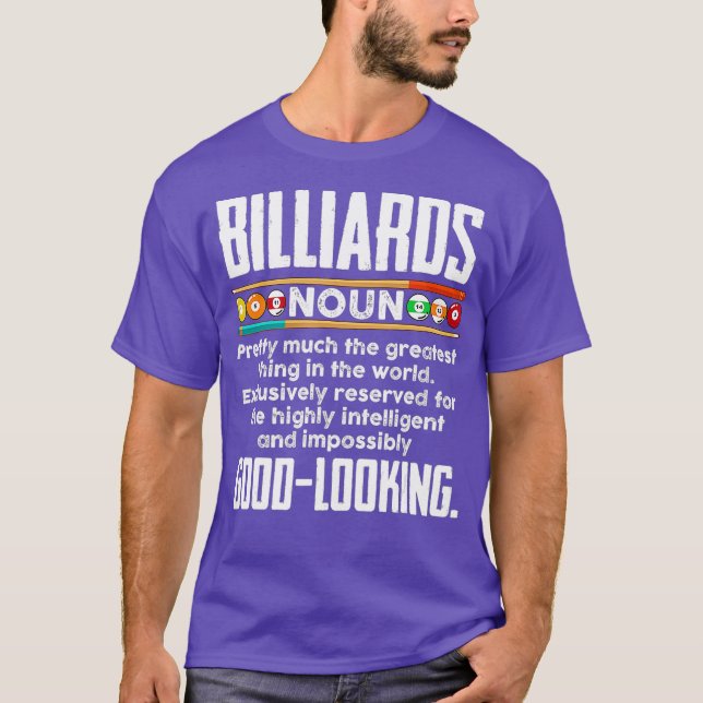 Camiseta Billiards Definition Funny Billiard 8 Ball Pool (Anverso)
