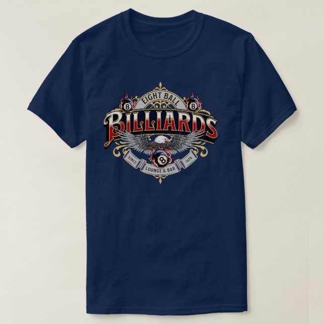 Camiseta Billiards Eight Ball Game (Diseño del anverso)