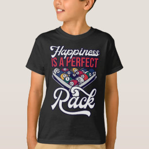 Camiseta Billiards Happiness Perfect Rack Pool Minimalista