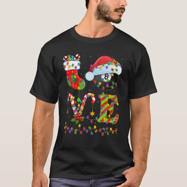 Camiseta Billiards Lover Xmas Encendiendo a Santa Love Bill (Anverso)