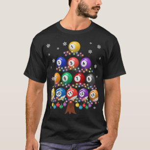 Camiseta Billiards Lover Xmas Tree Enfoca Santa Billiards C