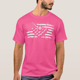 Camiseta Billiards Pool Billiards American Flag