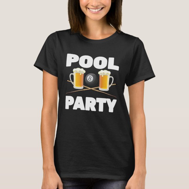 Camiseta Billiards  Pool Party  Snooker Player  Beer  Bar P (Anverso)
