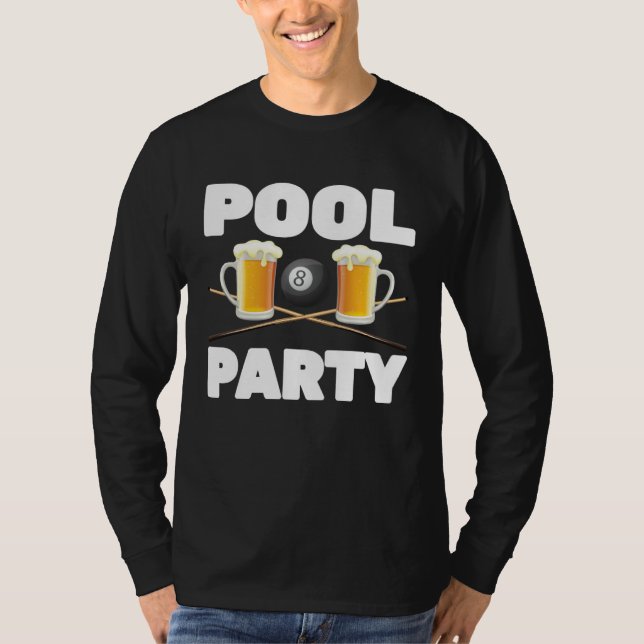 Camiseta Billiards  Pool Party  Snooker Player  Beer  Bar P (Anverso)