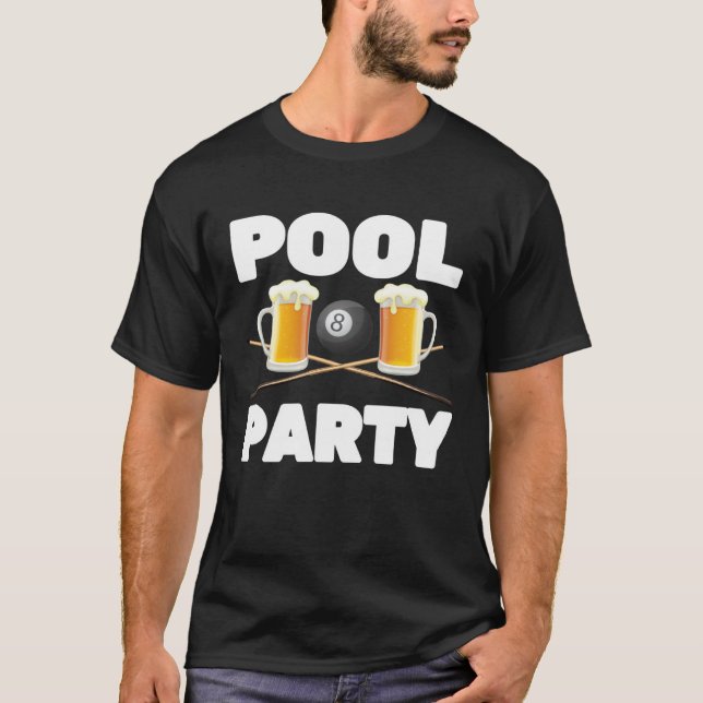 Camiseta Billiards  Pool Party  Snooker Player  Beer  Bar P (Anverso)