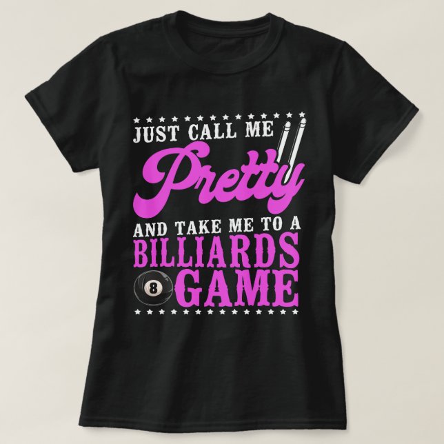 Camiseta Billiards Pool Player Ball Girl Good Girls Play Wi (Diseño del anverso)