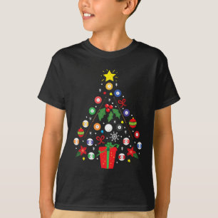 Camiseta Billiards Pool Player Christmas Ornamen Tree Funn