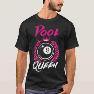 Camiseta Billiards Pool Queen Funny Jugadora De Piscina Fem