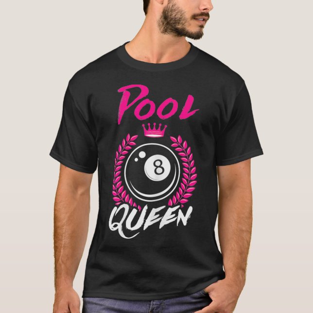 Camiseta Billiards Pool Queen Funny Jugadora De Piscina Fem (Anverso)
