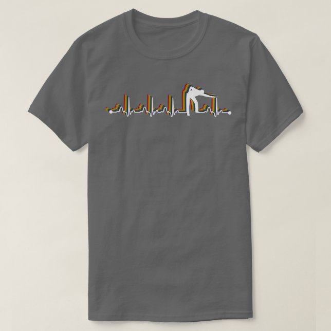 Camiseta Billiards Pool Retro Heartbeat EKG para Billiard P (Diseño del anverso)