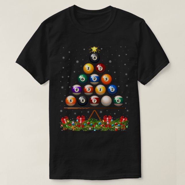 Camiseta Billiards Pool Sports Lover Billiards Ball Christi (Diseño del anverso)