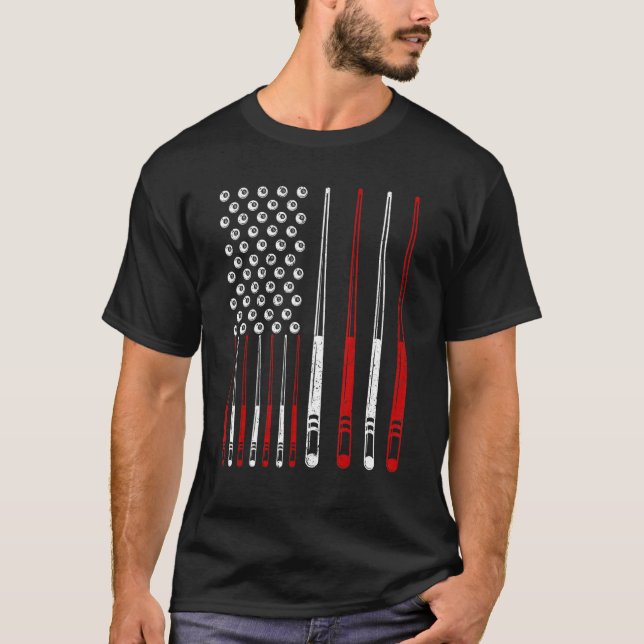 Camiseta Billiards Queue Snooker American Billiards (Anverso)