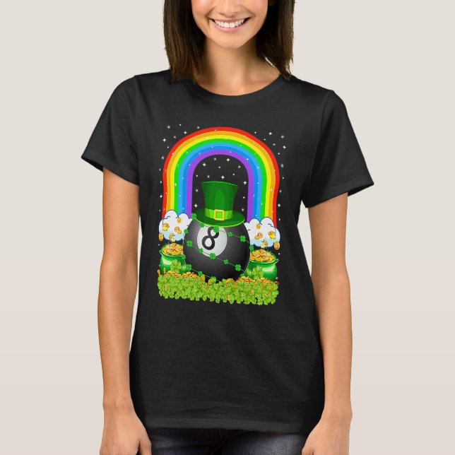 Camiseta Billiards  Rainbow Leprechaun Billiards St Patrick (Anverso)