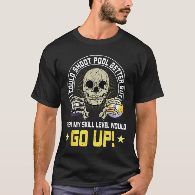 Camiseta Billiards Skull Pool Snooker Billiard Ball Table N (Anverso)
