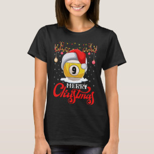 Camiseta Billiards Sports Lover Reindeer Santa Billiards Ch