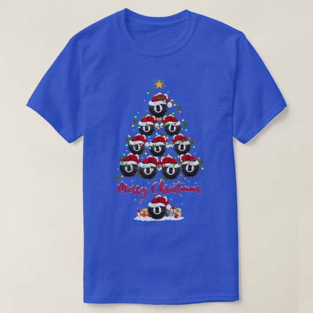 Camiseta Billiards Sports Mating Santa Billiards Christma (Diseño del anverso)
