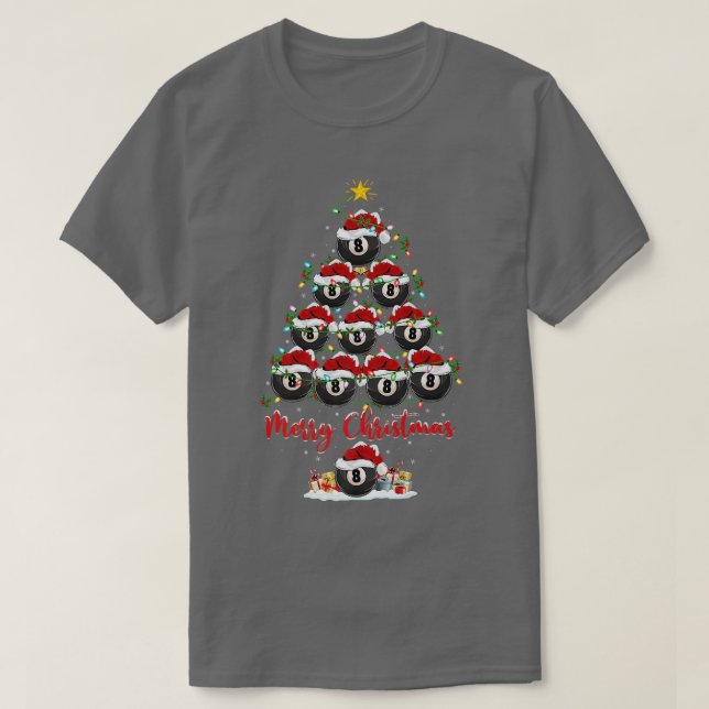 Camiseta Billiards Sports Mating Santa Billiards Christma (Diseño del anverso)