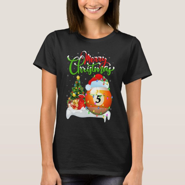 Camiseta Billiards Sports  Xmas Decorations Billiards Chris (Anverso)