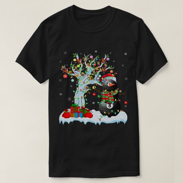 Camiseta Billiards USA American Flag Billiard Player Snooke (Diseño del anverso)