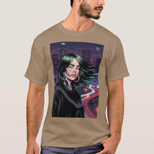 Camiseta Billie Eilish Comic Art gift friends (Anverso)
