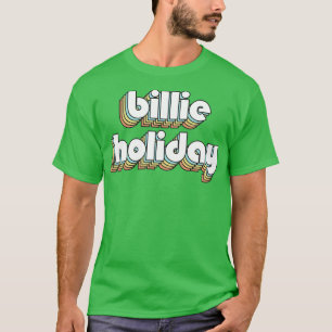 Camiseta Billie Holiday Retro Tipografía Arcoiris Faded Sty