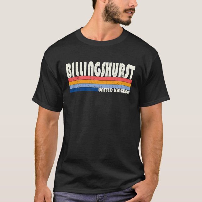 Camiseta Billingshurst estilo retro vintage 70's 80s, Unite (Anverso)