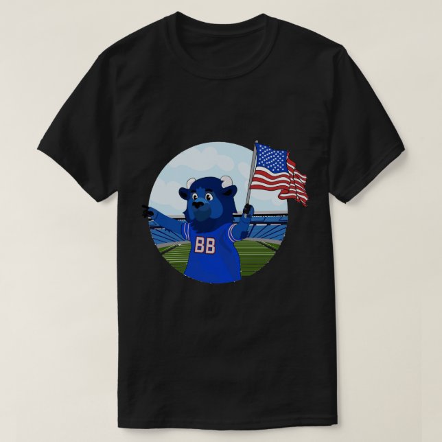 Camiseta Billy, el Pegatina de Bandera Americana en el Búfa (Diseño del anverso)