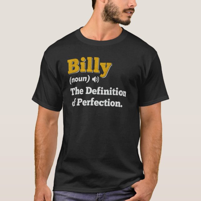 Camiseta Billy Gift Name Personalized Birthday Name Definid (Anverso)